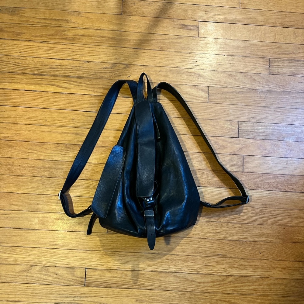 A.S. 98 Black Leather Backpack